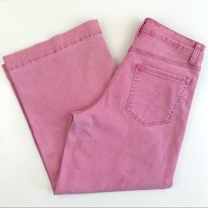 NWT bright pink high waist wide leg cropped jeans